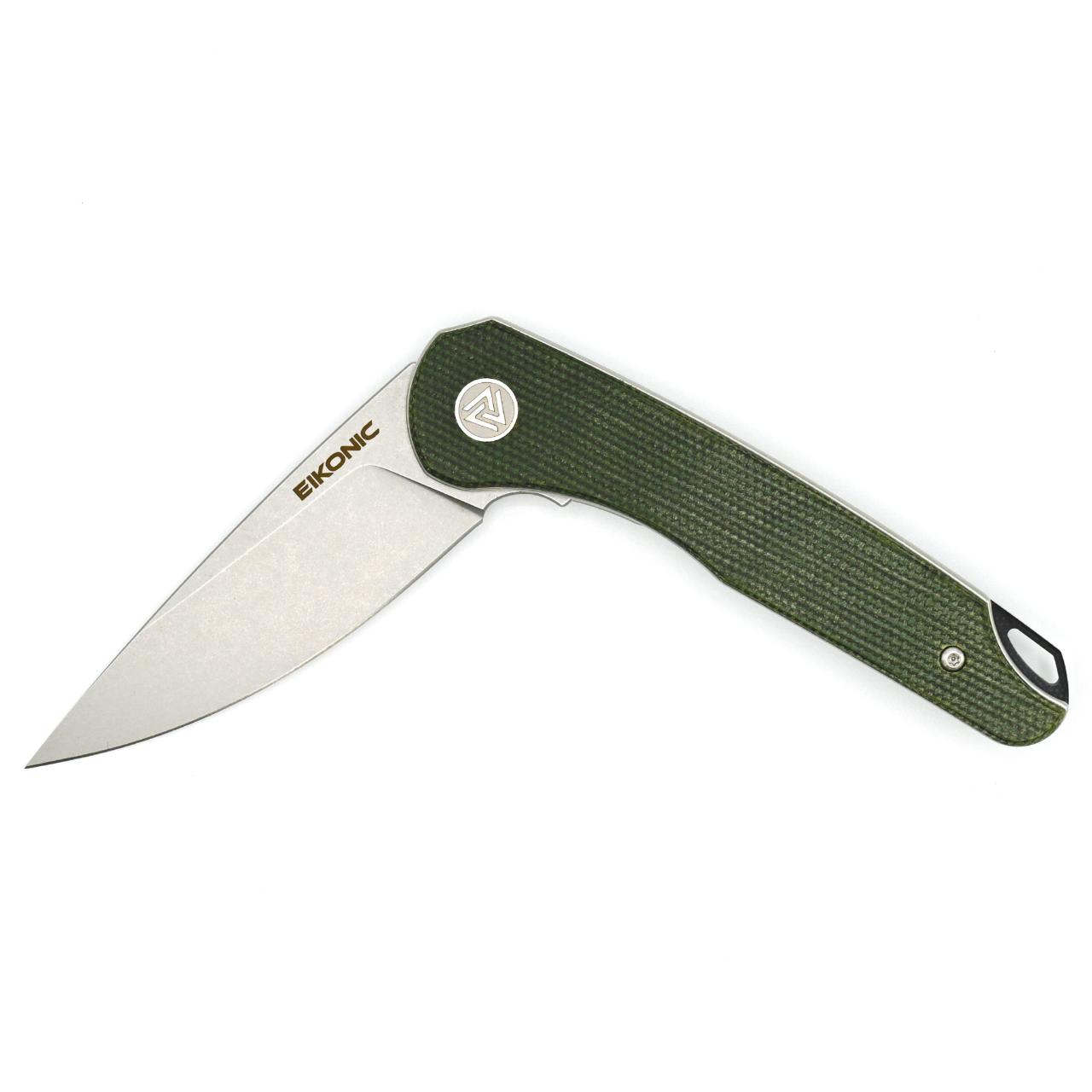 Eikonic DROMAS Einhandmesser, Micarta, olivgrün