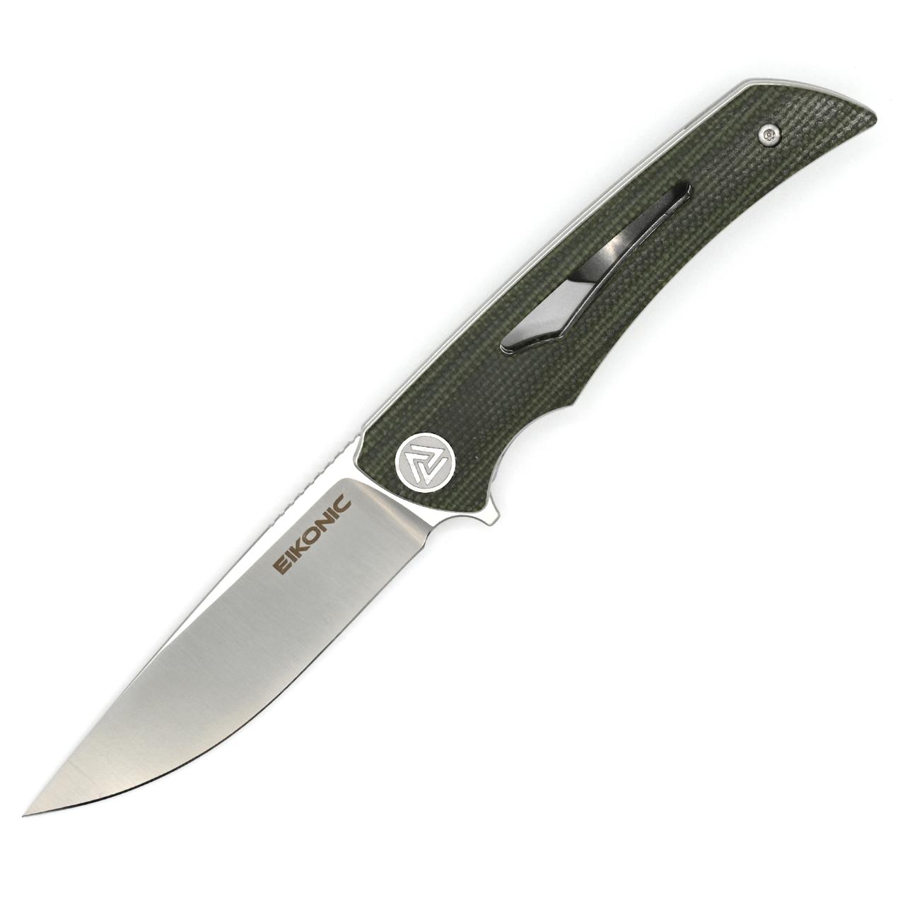Eikonic APERTURE Einhandmesser, Micarta, olivgrün