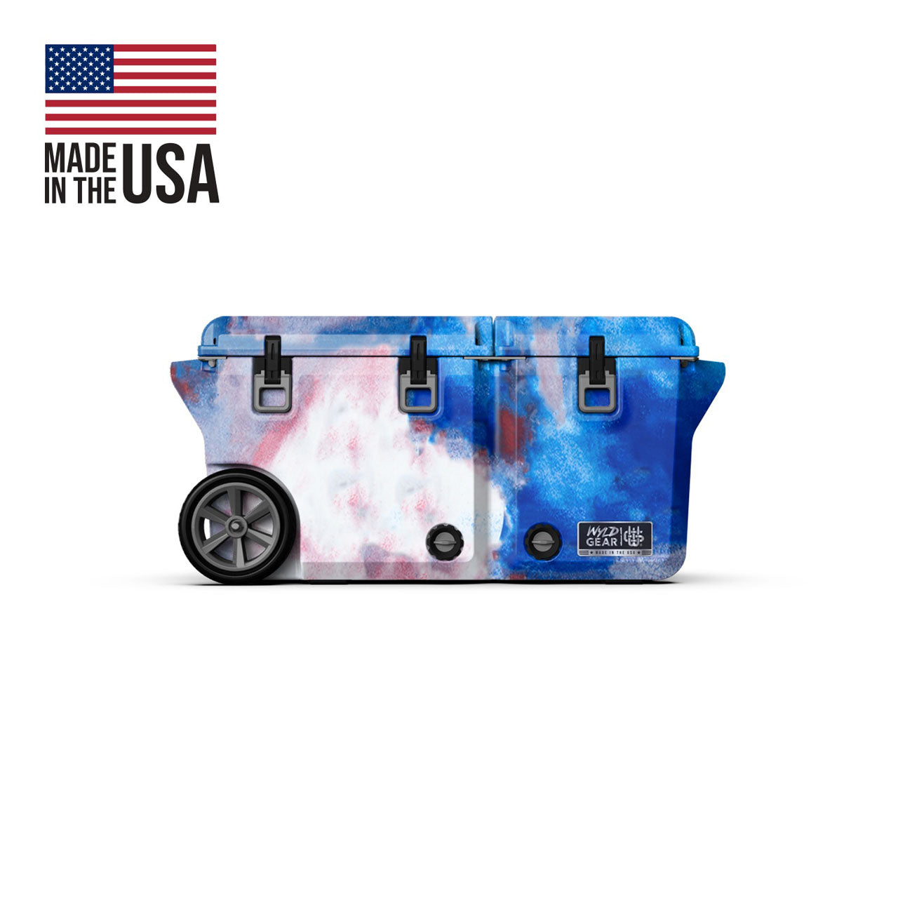 Wyld Gear 65QT Divided Cooler, red/white/blue