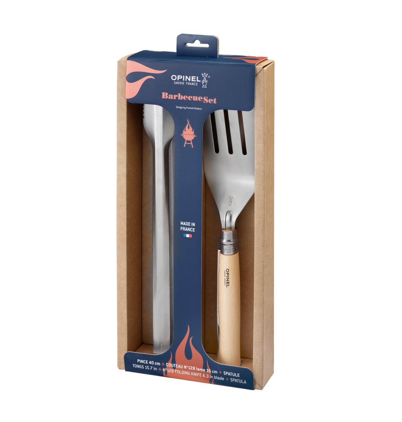 Opinel No 12B Barbecue-Set, zum Aufhängen, 3-teilig