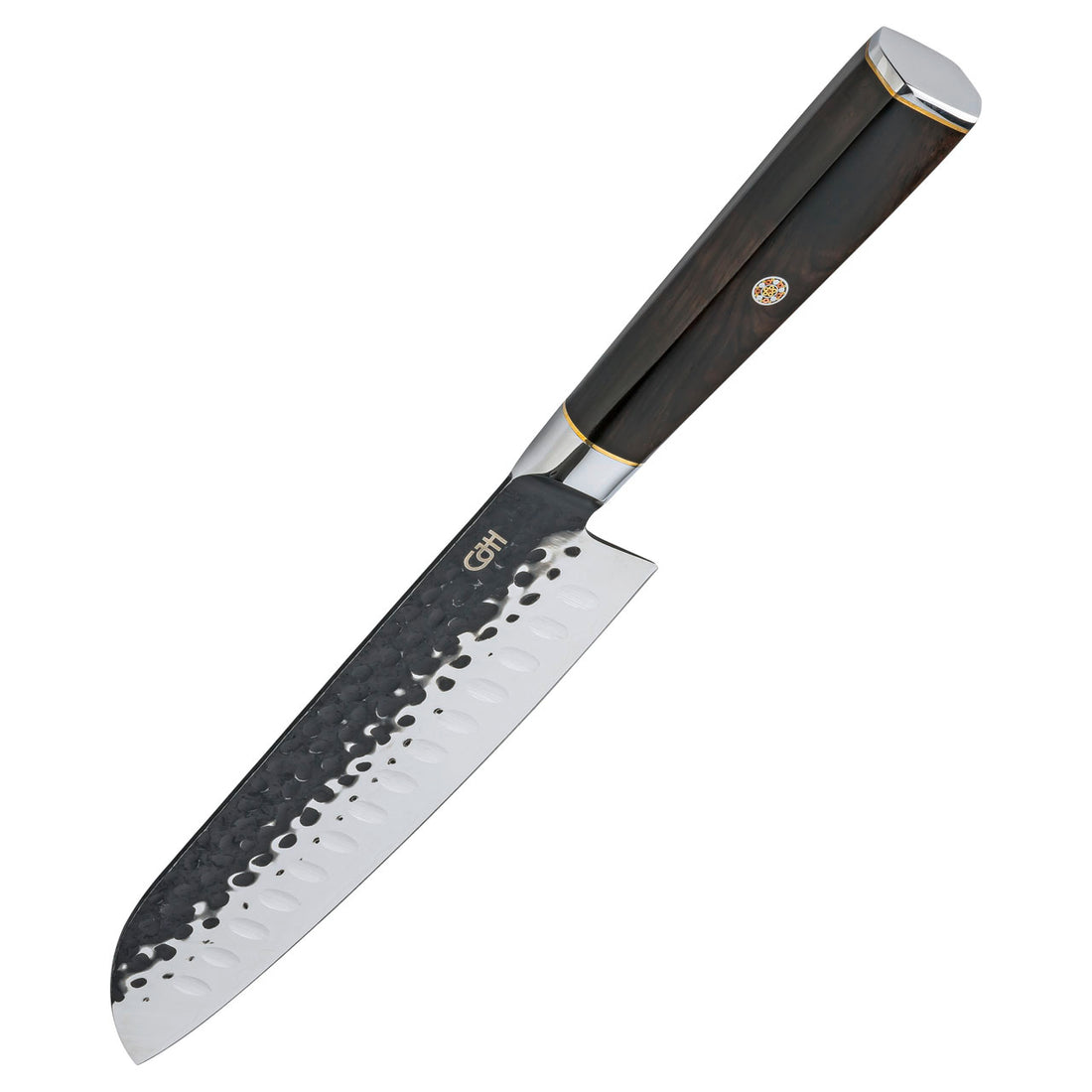 Herbertz CJH Santoku-Messer, 67-Lagen Damast, Ebenholz