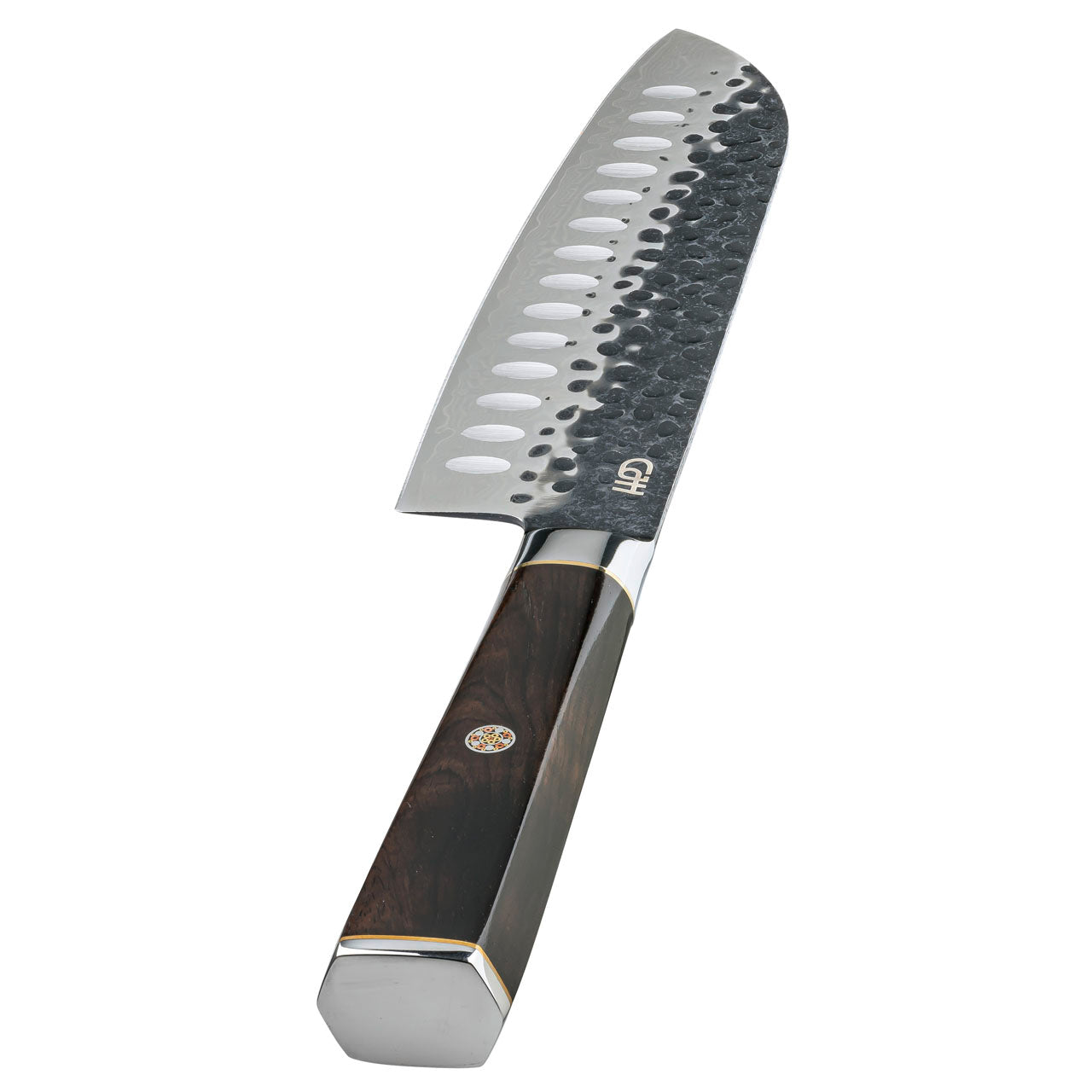 Herbertz CJH Santoku-Messer, 67-Lagen Damast, Ebenholz