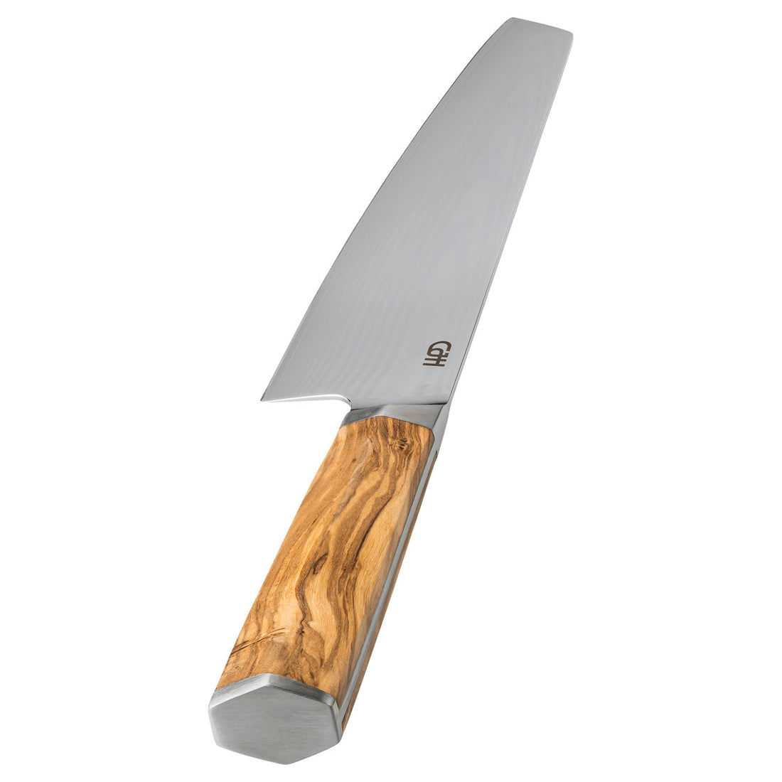 Herbertz CJH Kiritsuke-Messer groß, 67-Lagen Damast, Olivenholz