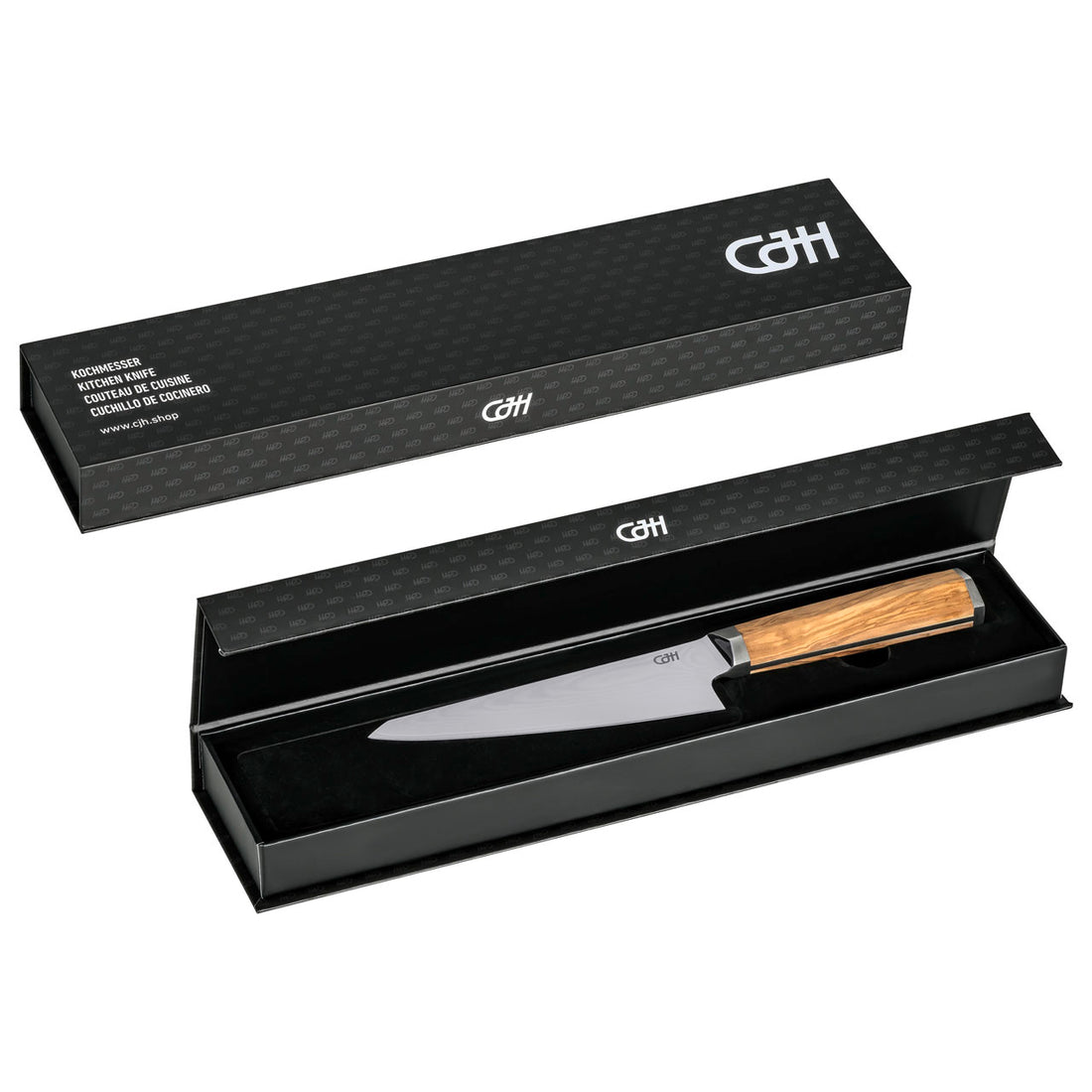 Herbertz CJH Kiritsuke-Messer klein, 67-Lagen Damast, Olivenholz