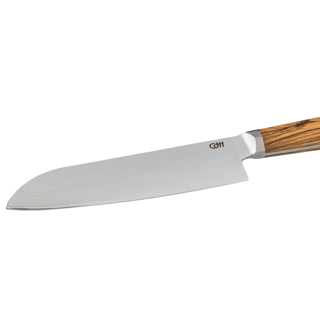 Herbertz CJH Santoku-Messer, 67-Lagen Damast, Olivenholz