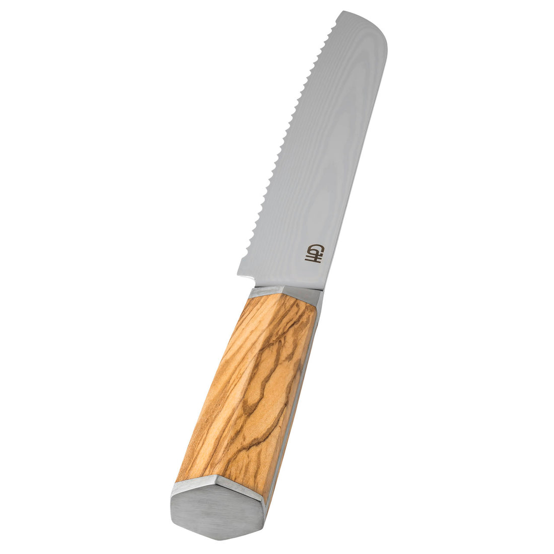 Herbertz CJH Brotmesser, 67-Lagen Damast, Olivenholz