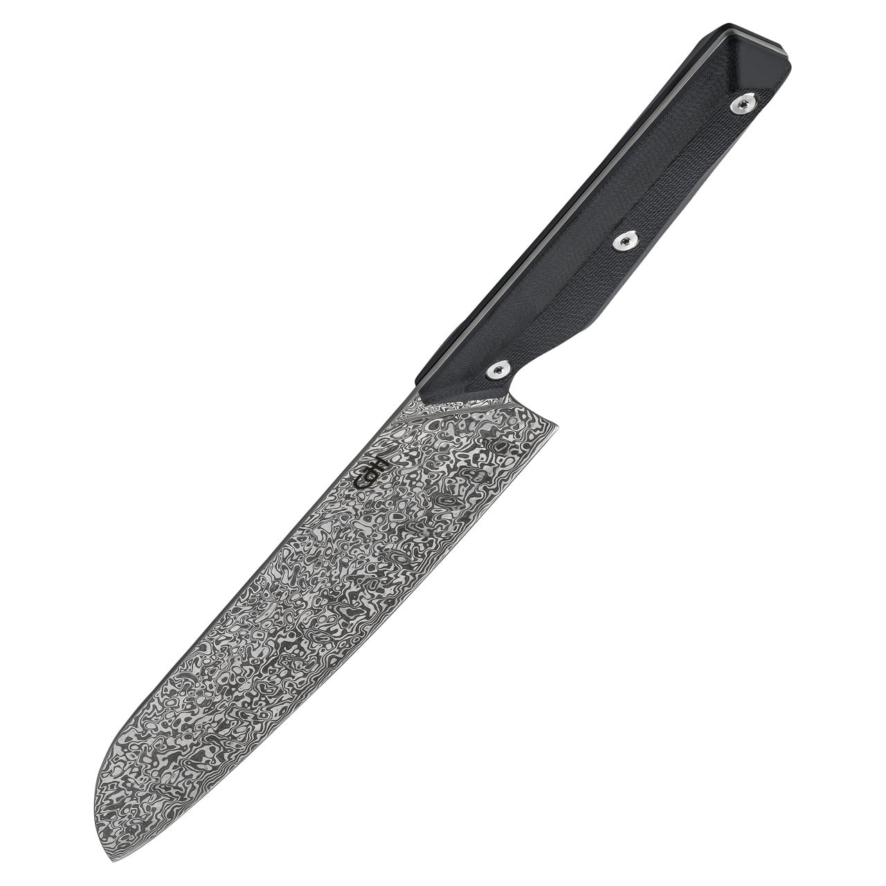 Herbertz CJH Santoku-Messer groß, 110-Lagen Damast, G10