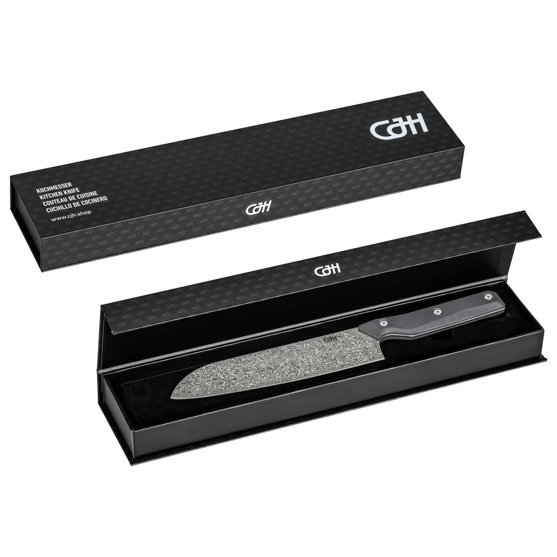 Herbertz CJH Santoku-Messer groß, 110-Lagen Damast, G10