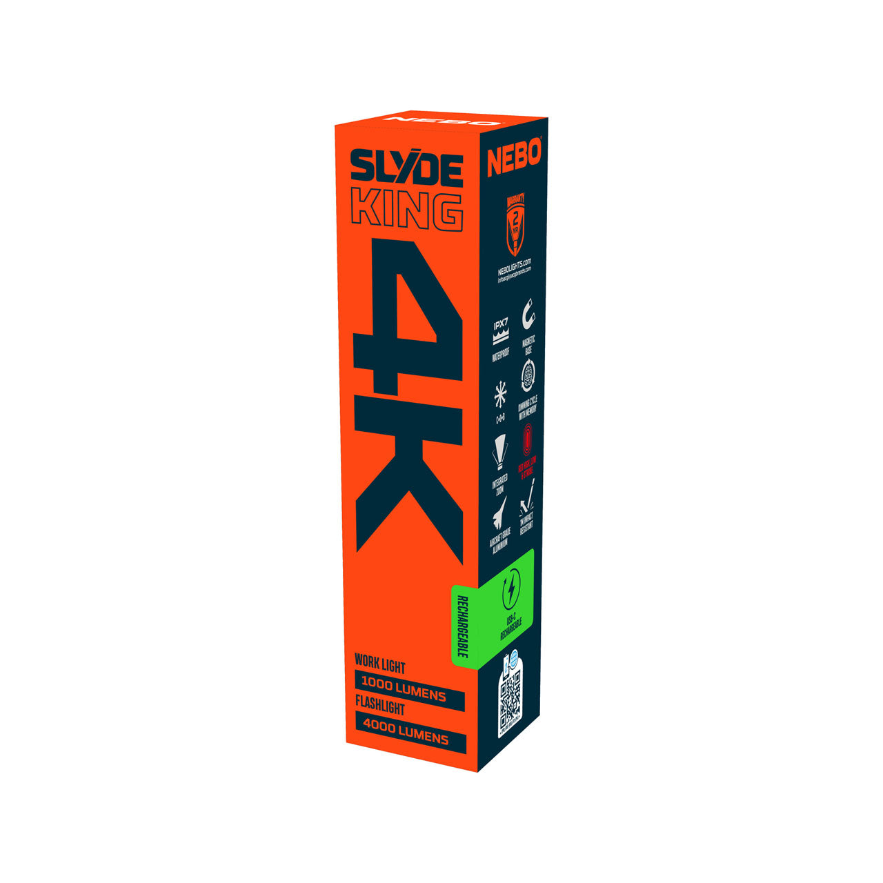 Nebo SLYDE KING 4K LED-Taschenlampe, Box