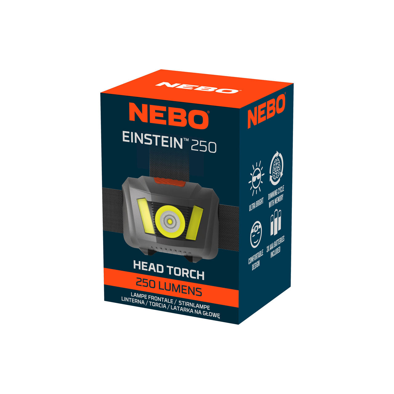 Nebo EINSTEIN 250 LED-Stirnlampe, Box