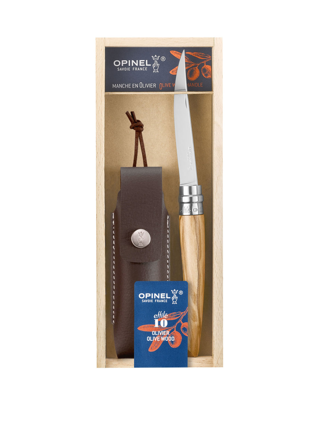 Opinel Geschenkset No 10 EFFILE, Olivenholz