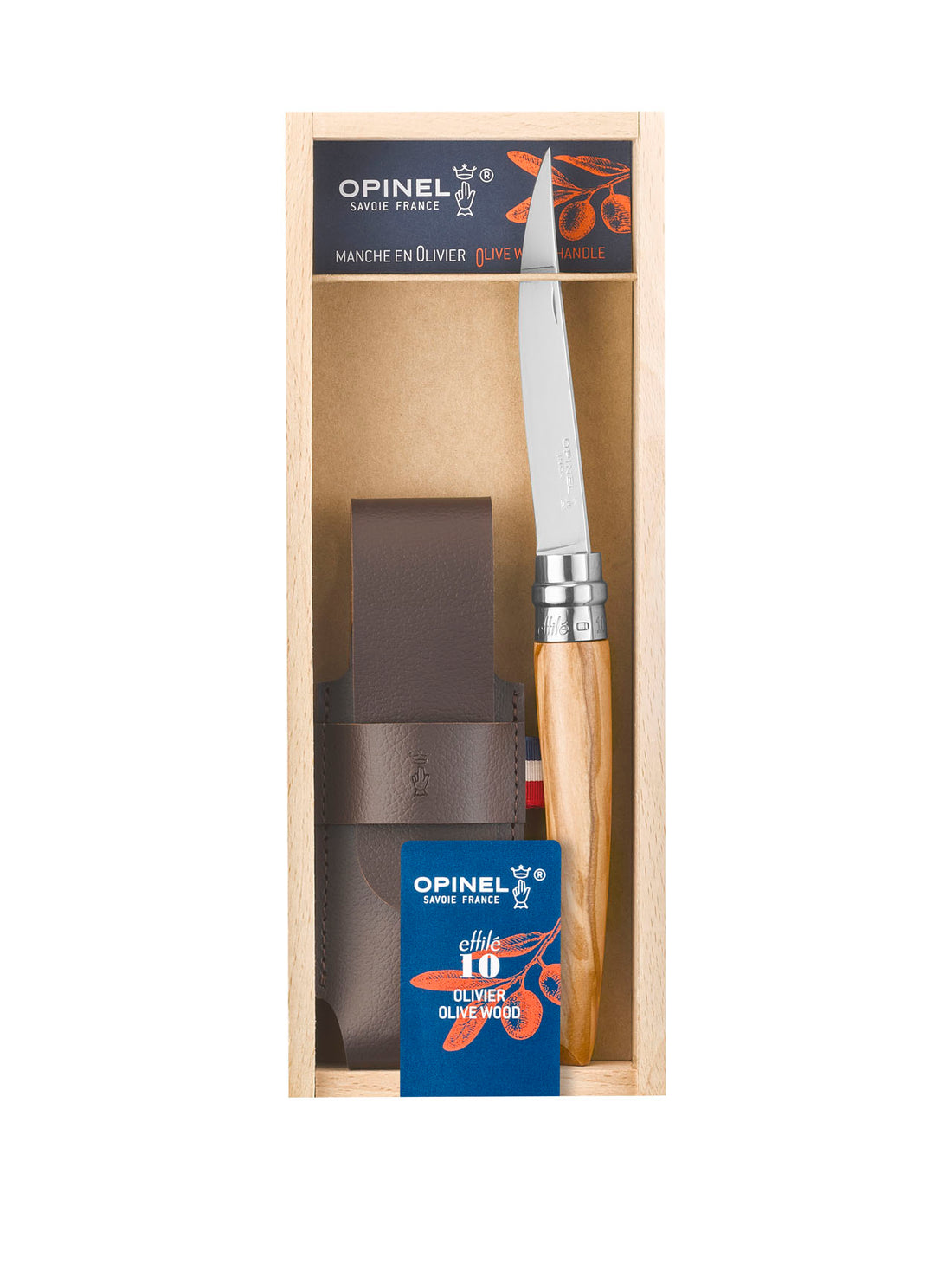 Opinel Geschenkset No 10 EFFILE, Olivenholz