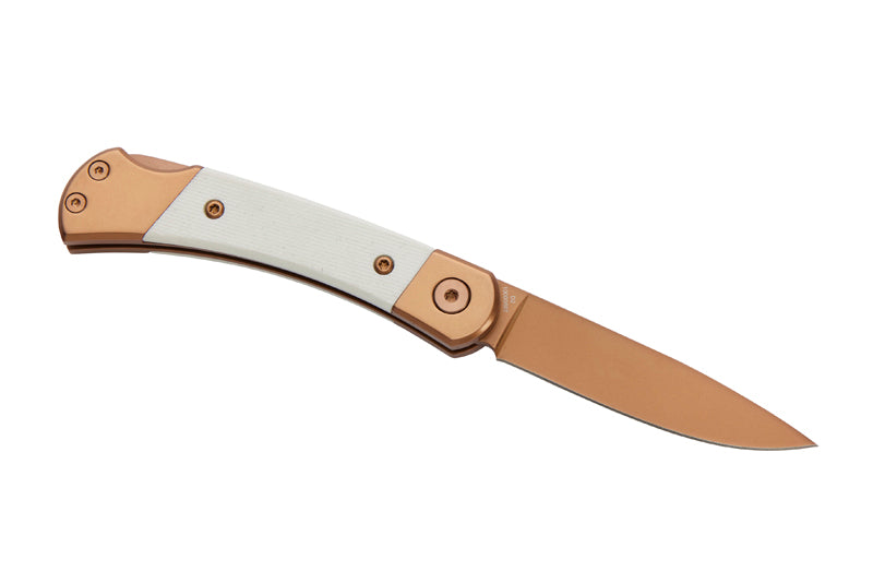 Herbertz Taschenmesser Titanbeschichtung Rosengold D2, Small, White