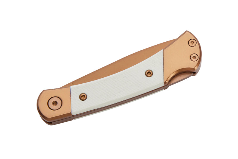 Herbertz Taschenmesser Titanbeschichtung Rosengold D2, Small, White