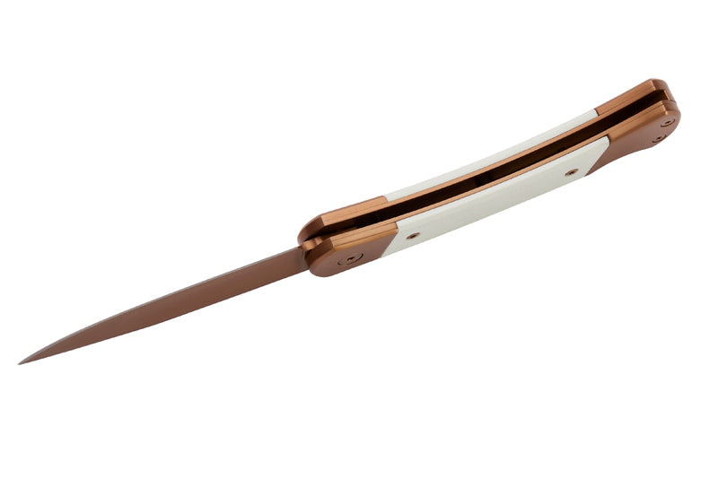 Herbertz Taschenmesser Titanbeschichtung Rosengold D2, Medium, White