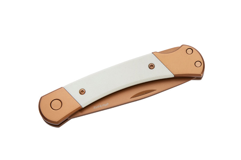Herbertz Taschenmesser Titanbeschichtung Rosengold D2, Medium, White