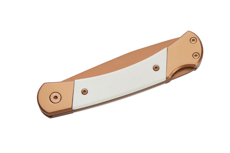 Herbertz Taschenmesser Titanbeschichtung Rosengold D2, Medium, White