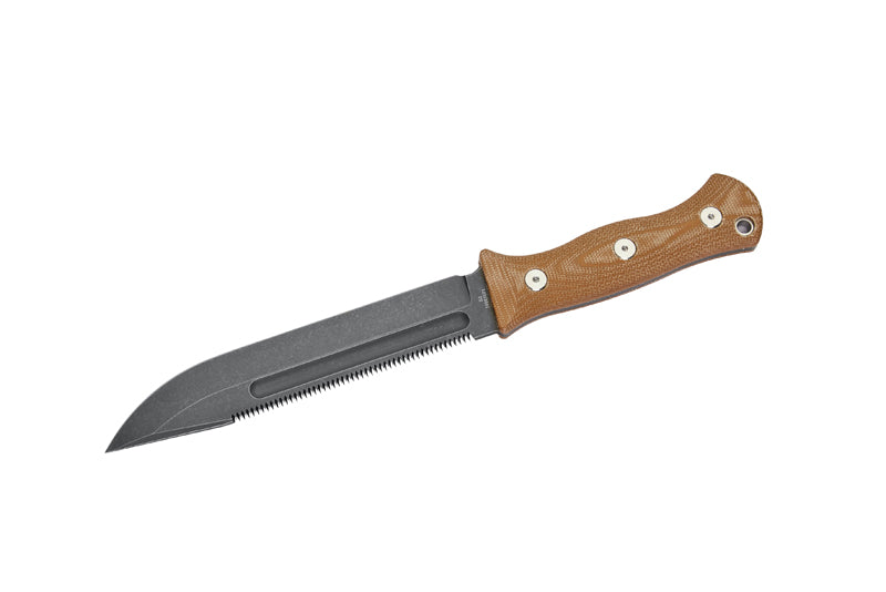 Herbertz Outdoor- und Survivalmesser D2, desert Micarta