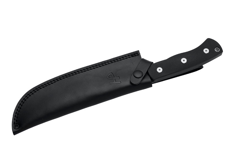 Herbertz Bushcraft- und Survivalmesser D2, schwarz micarta