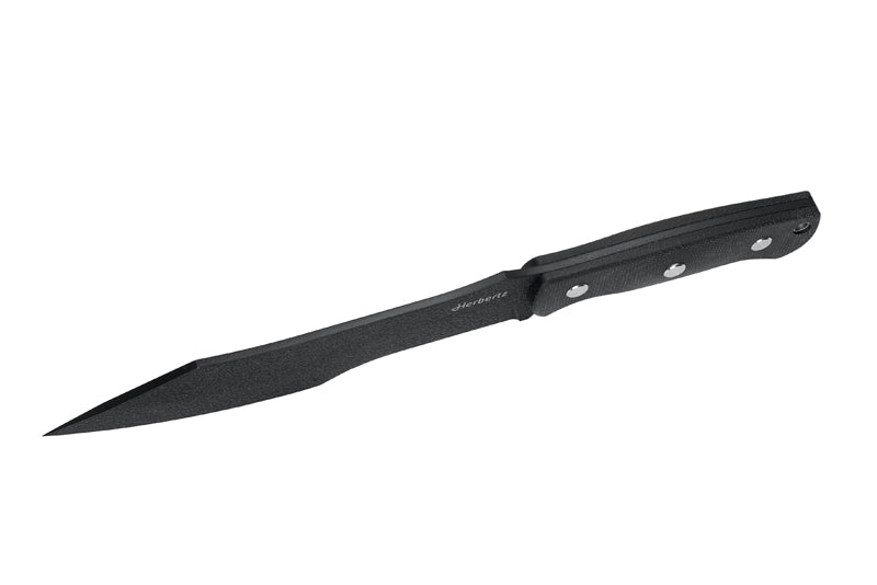 Herbertz Bushcraft- und Survivalmesser D2, schwarz micarta