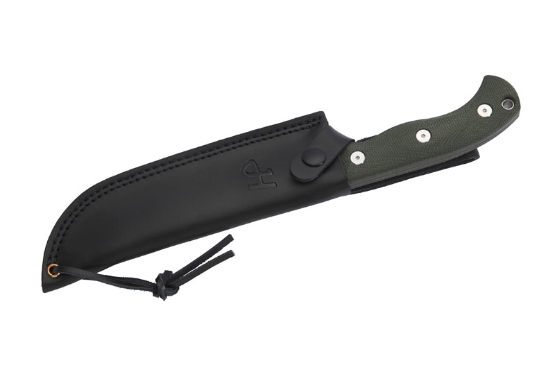 Herbertz Camp- und Outdoormesser D2, grün Micarta