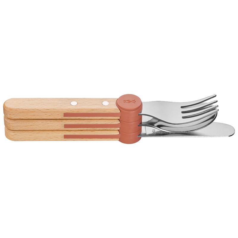 Opinel LE PETIT GOURMET, Kinder-Besteck-Set, Koralle