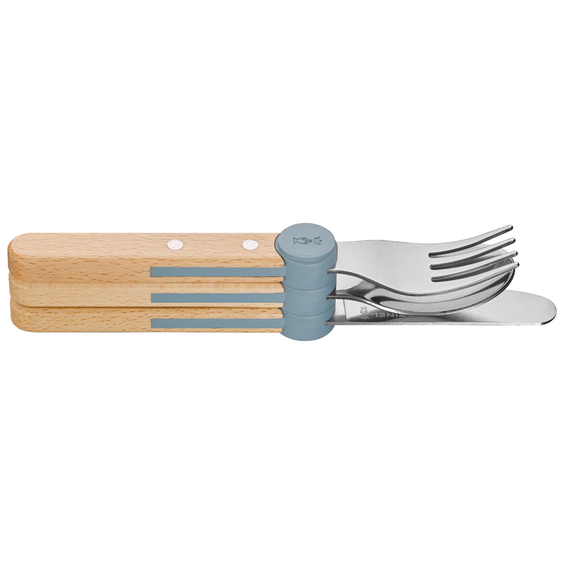 Opinel LE PETIT GOURMET, Kinder-Besteck-Set, Regenblau