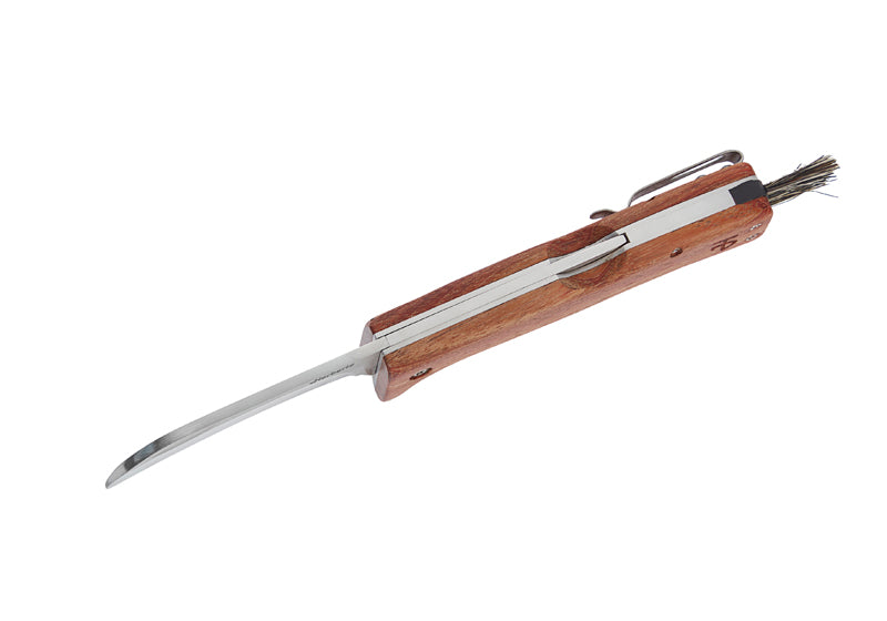 Herbertz Pilzmesser mit Bürste, abgerundete Spitze