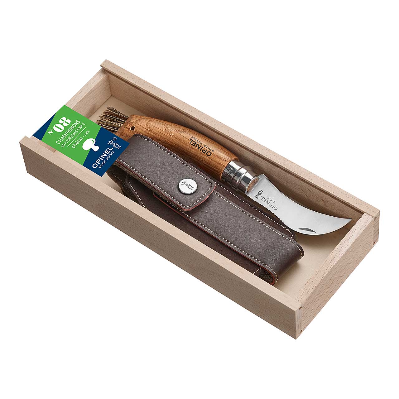 Opinel No 08 Pilzmesser, mit Etui, Eichenholz