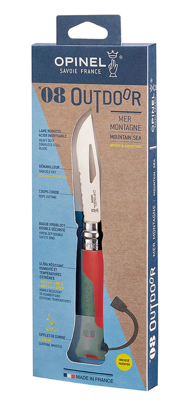 Opinel No 08 OUTDOOR, rot