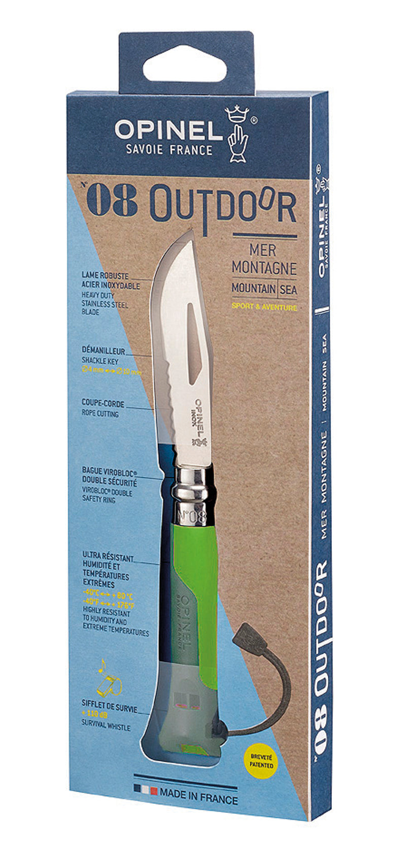 Opinel No 08 OUTDOOR, grün
