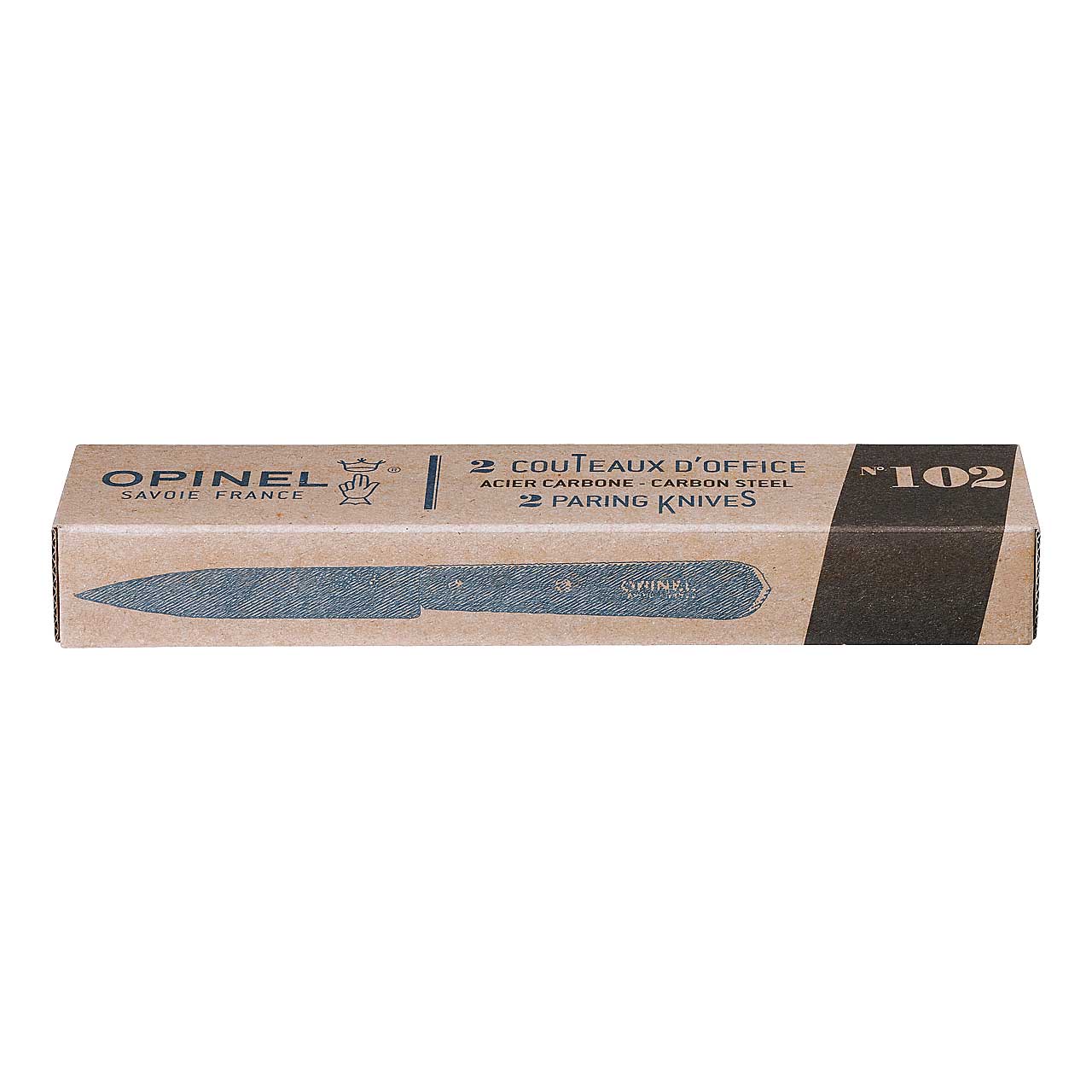Opinel No 102 Küchenmesser, Carbon, 2 Stück