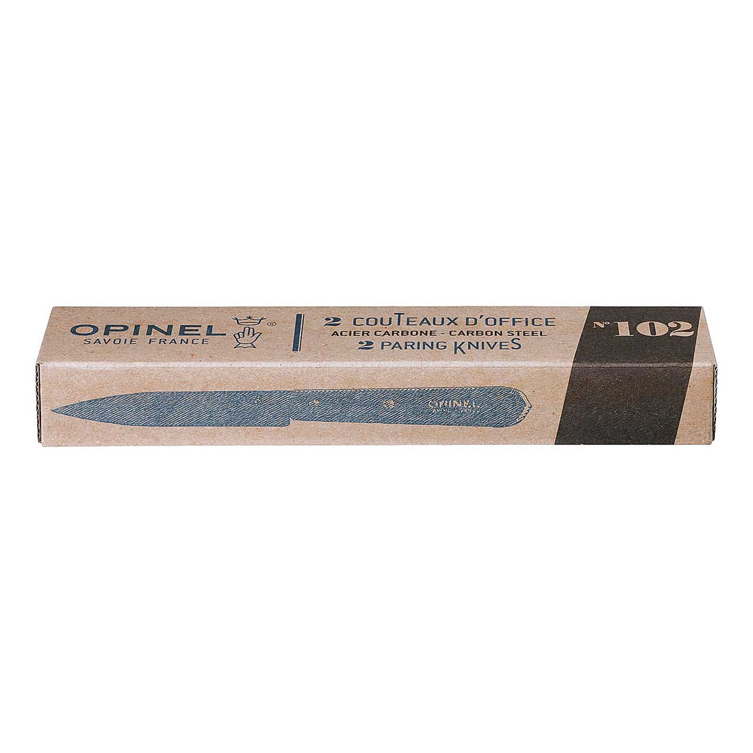 Opinel No 102 Küchenmesser, Carbon, 2 Stück