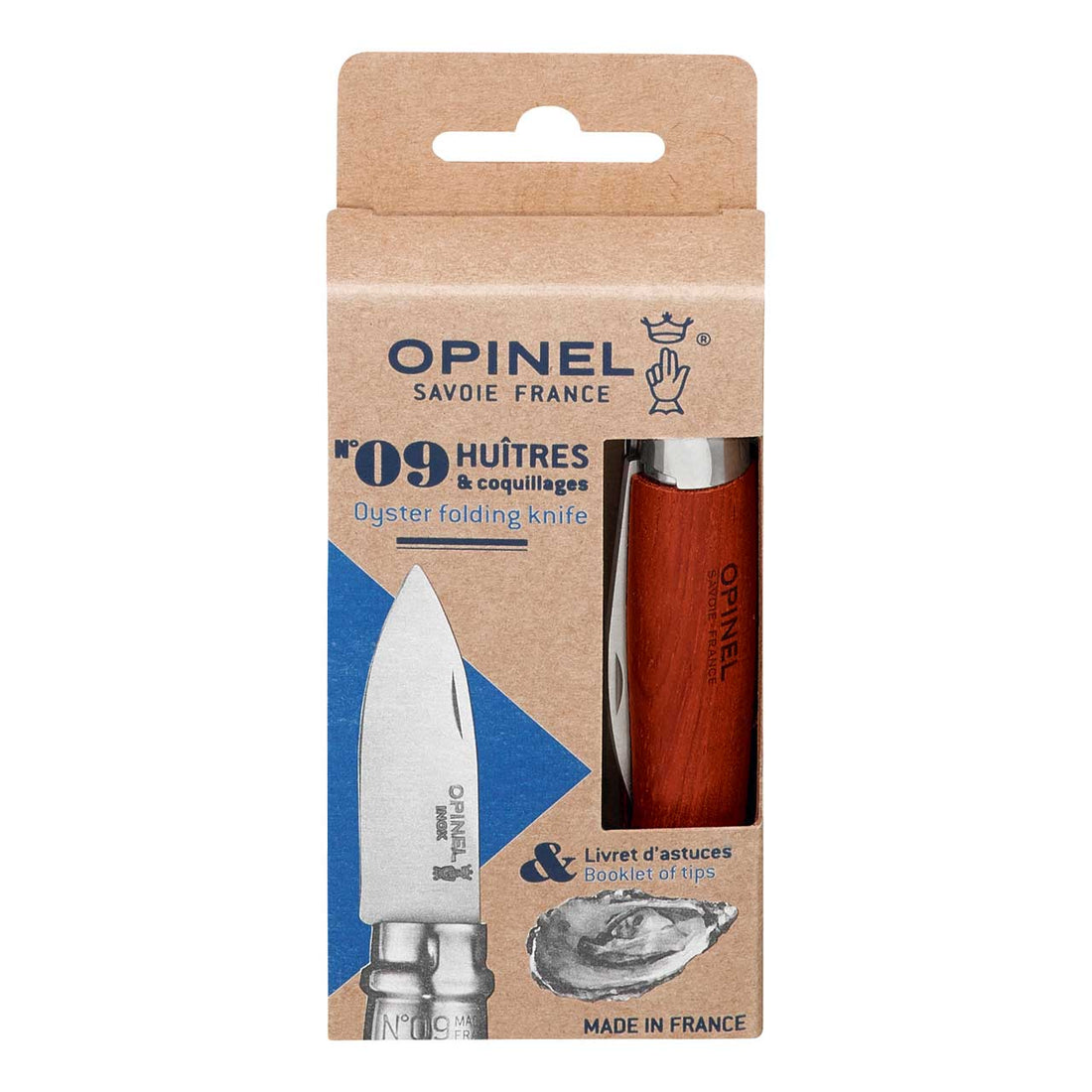 Opinel No 09 Austernmesser, Padoukholz