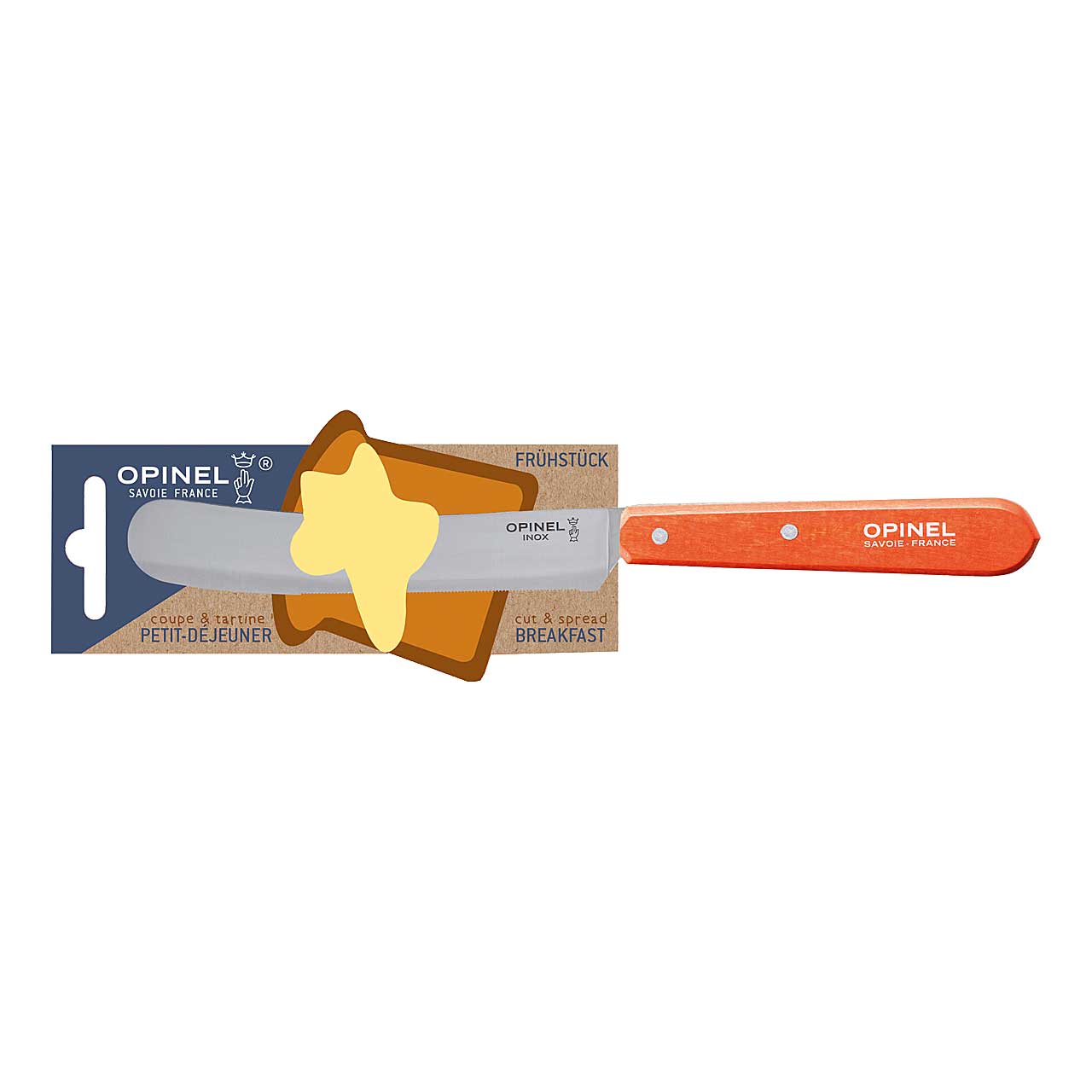 Opinel Frühstücks-Messer, Buchenholz, orange