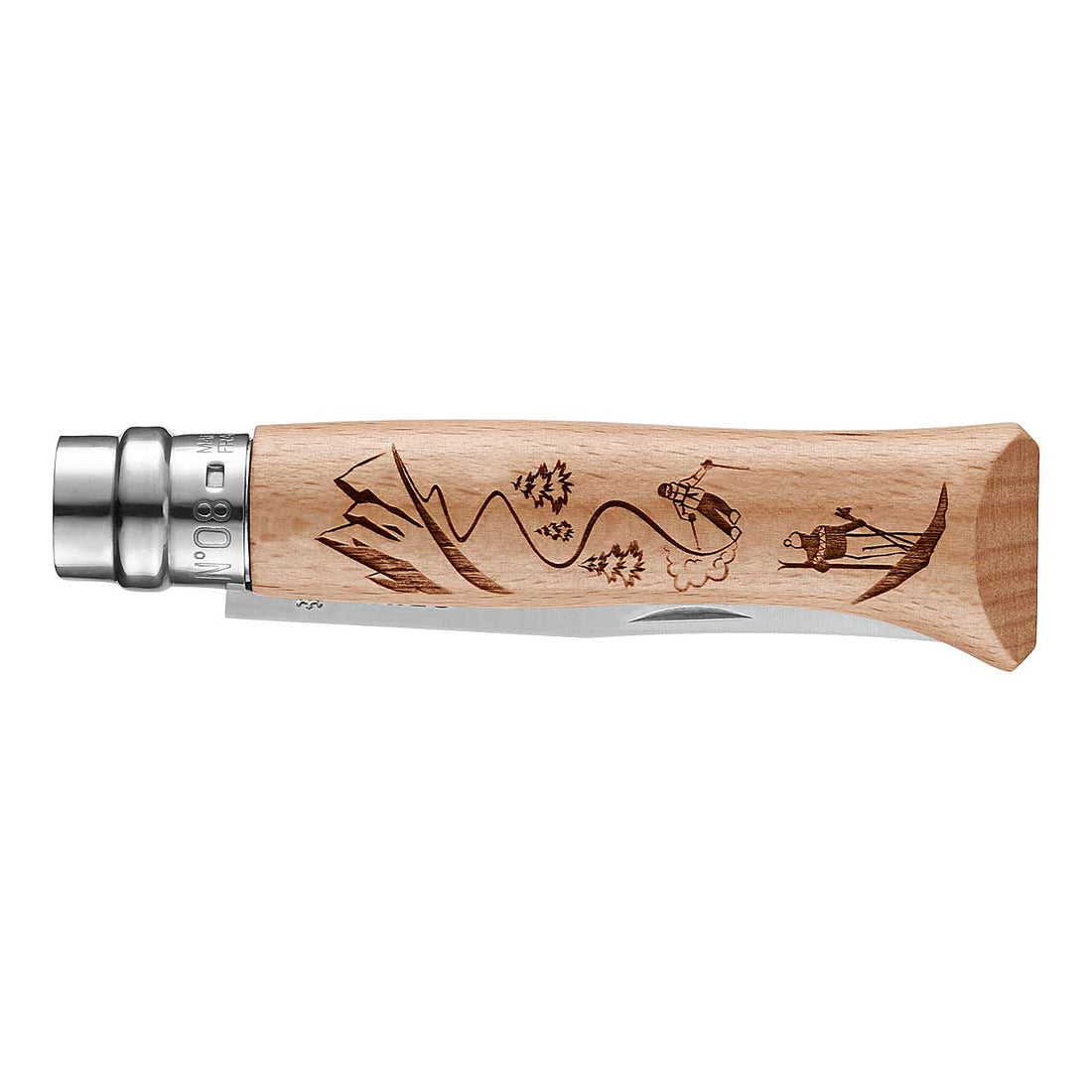 Opinel No 08 GRAVURE SKI, Buchenholz