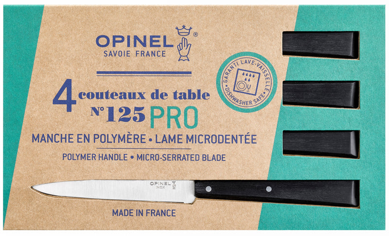 Opinel No 125 PRO Tafelmesser-Set, 4 Stück