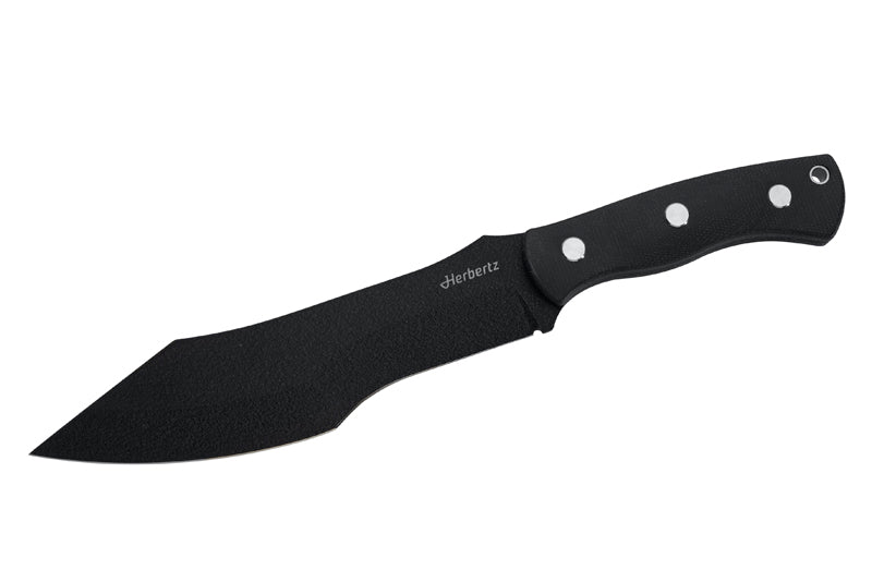Herbertz Bushcraft- und Survivalmesser D2, schwarz micarta