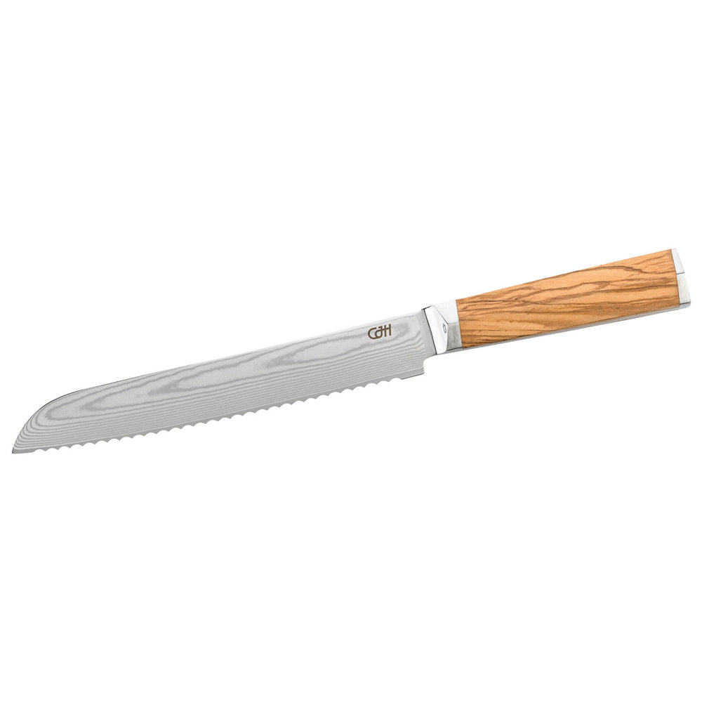 Herbertz CJH Brotmesser, 67-Lagen Damast, Olivenholz