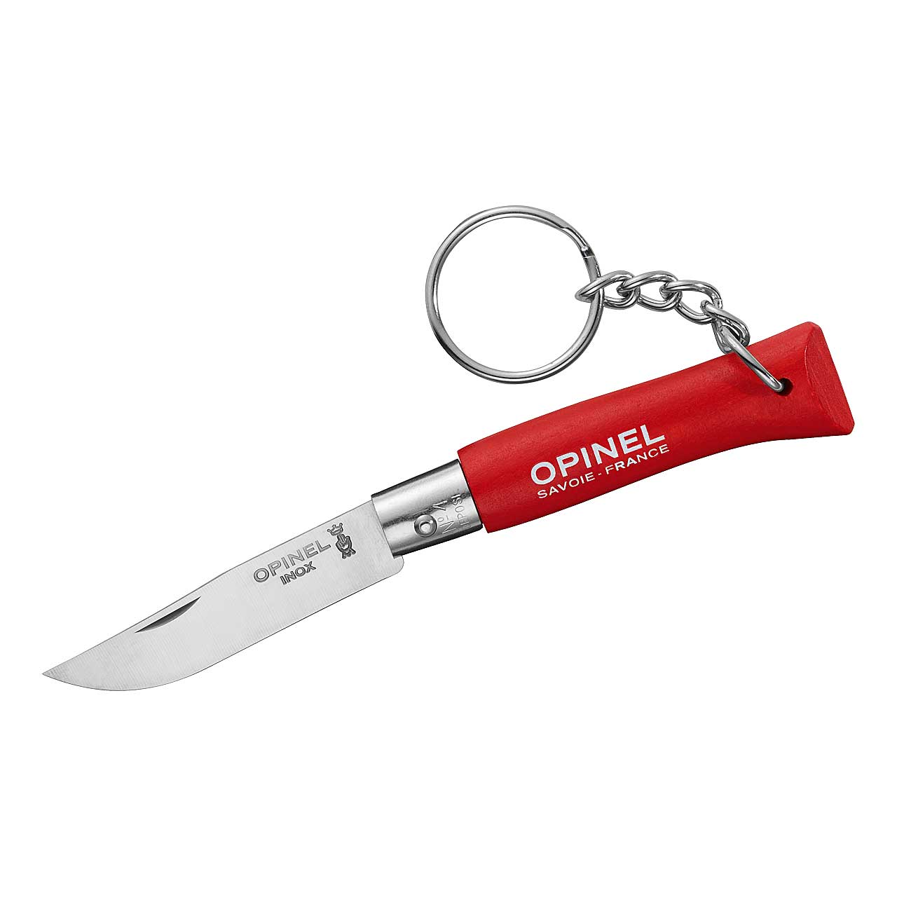 Opinel No 04 COLORAMA mit Schlüsselanhänger, rot
