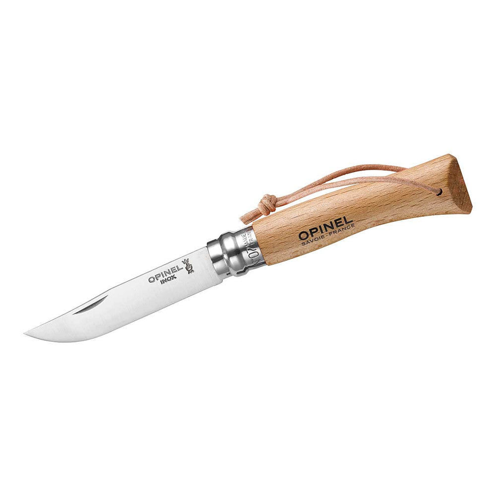 Opinel No 07 COLORAMA, Buchenholz, Lederriemen