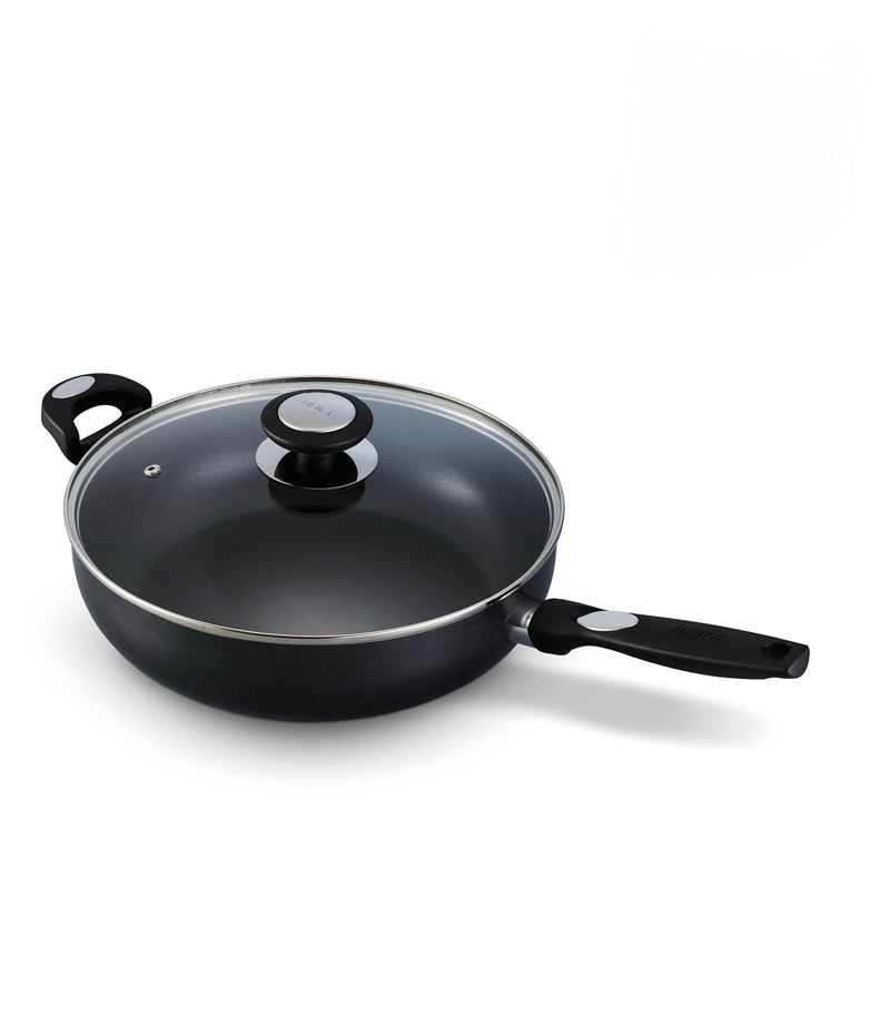 BEKA PRO INDUC Großraumpfanne mit keramische Antihaftbeschichtung, Glasdeckel & Gegengriff 28cm