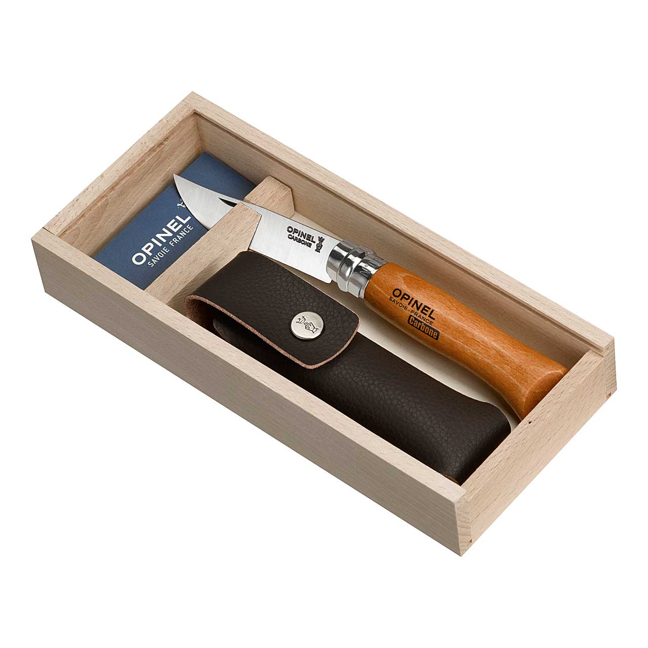 Opinel No 08 Taschenmesser mit Etui, Carbon