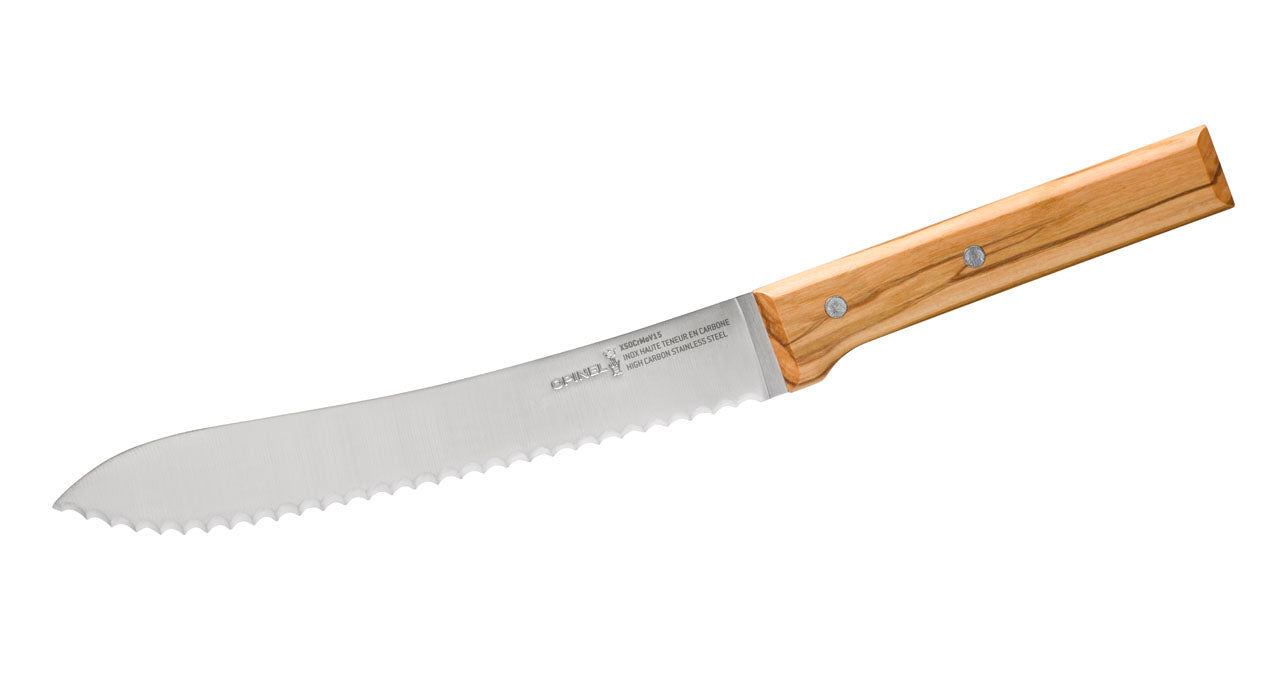 Opinel PARALLELE No 116 Brotmesser, Olivenholz