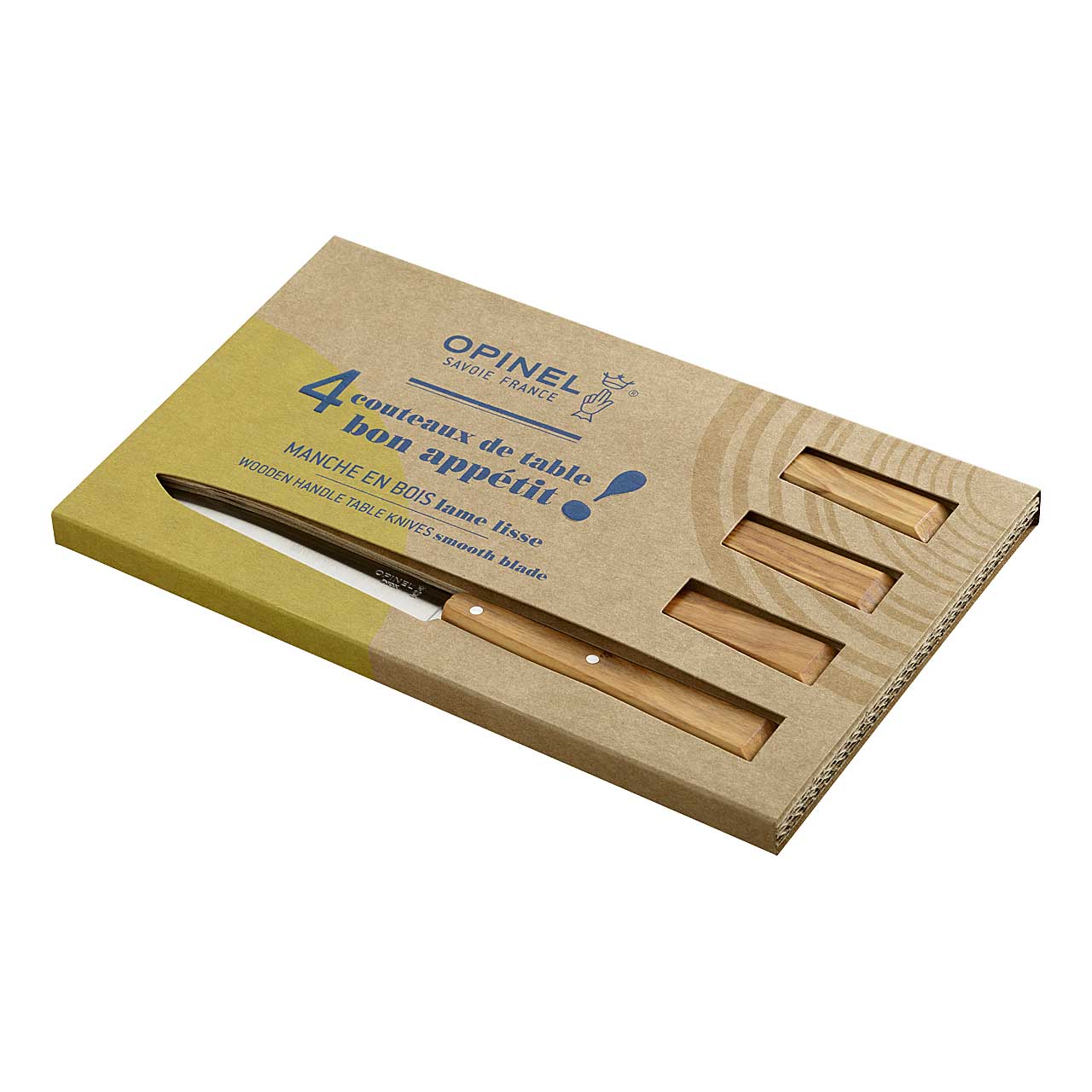 Opinel No 125 BON APPETIT Tafelmesser-Set, 4 Stück