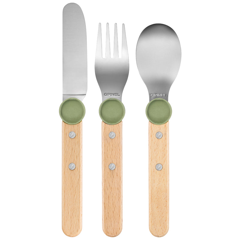 Opinel LE PETIT GOURMET, Kinder-Besteck-Set, Olivgrün