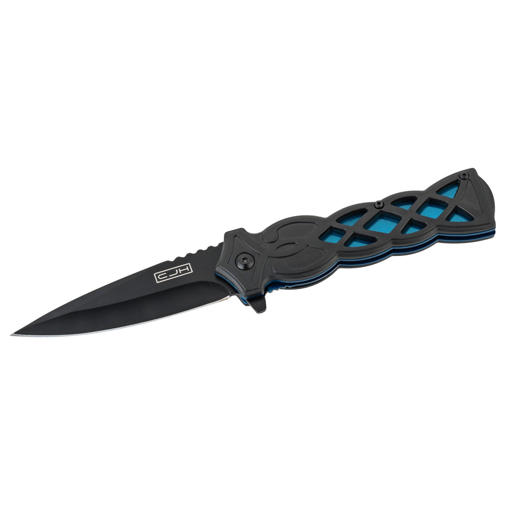 CJH Einhandmesser, schwarz/blau