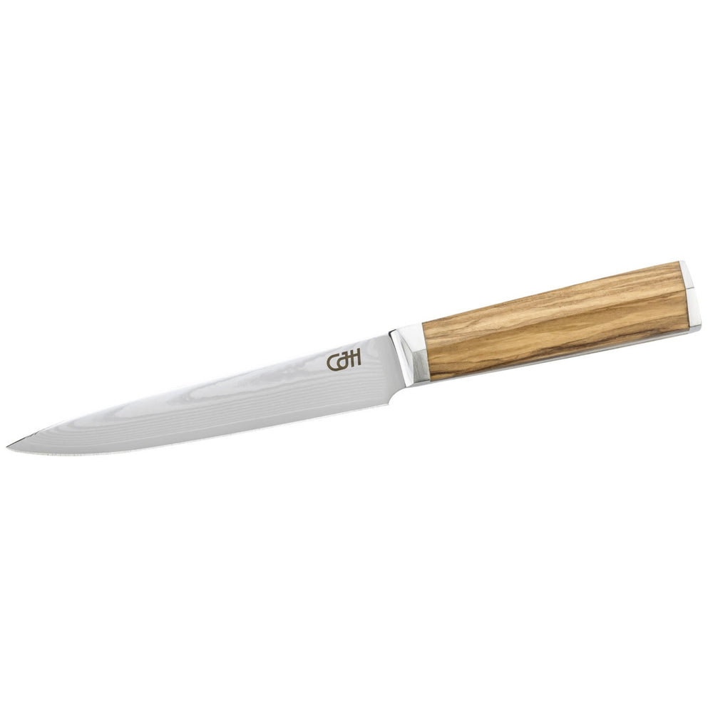 Herbertz CJH Universalmesser, 67-Lagen Damast, Olivenholz