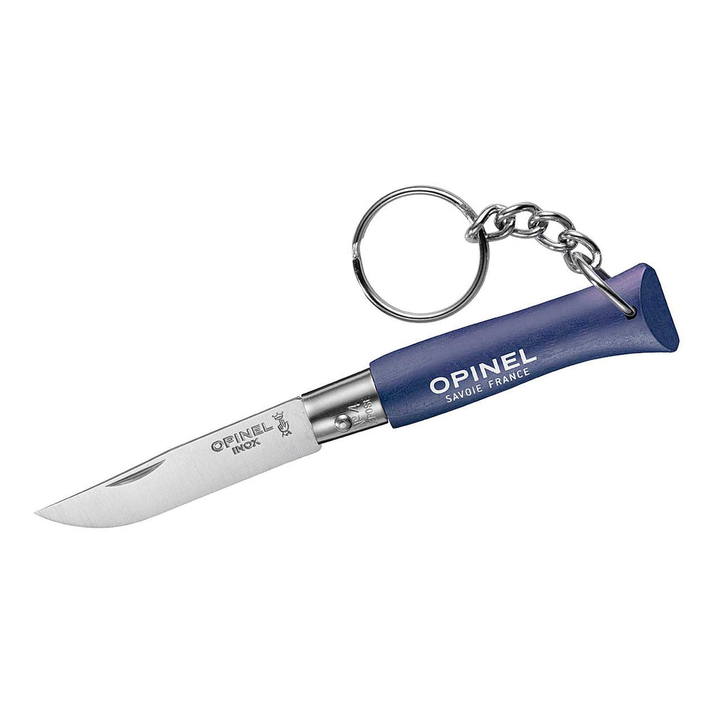 Opinel No 04 COLORAMA mit Schlüsselanhänger, blau