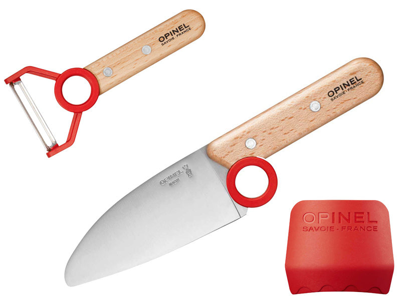 Opinel LE PETIT CHEF Kinder Küchen-Set, 3-teilig, rot